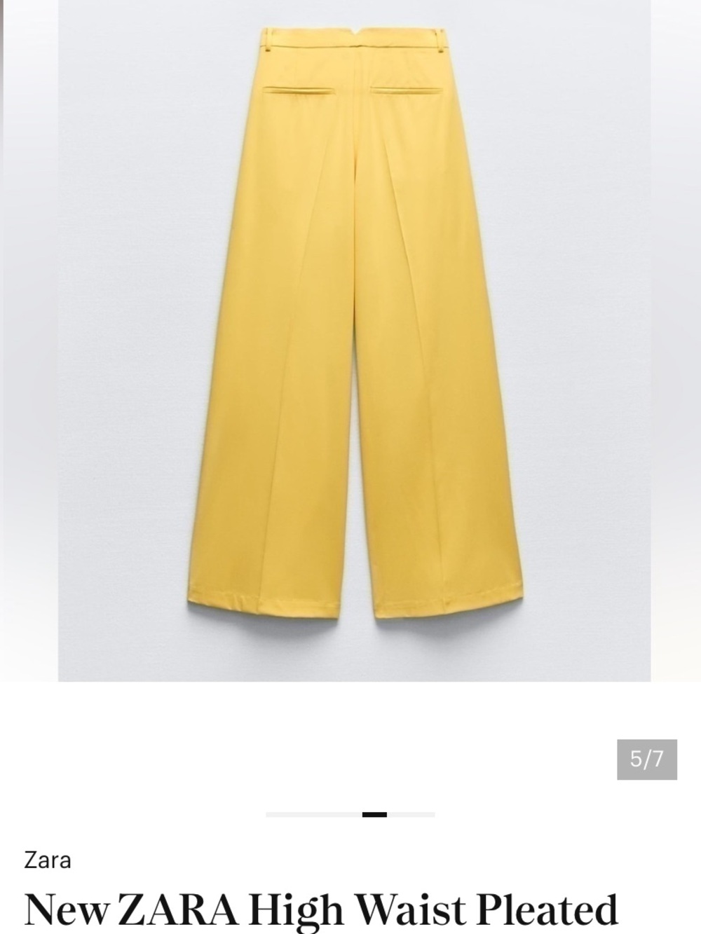 Zara Wide-Leg Pants Gold Yellow Mustard Bloggers Relaxed Fit XS NWT - Picture 5 of 15